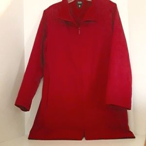 Eileen Fisher Red Jacket Size Small Zipper Pockets